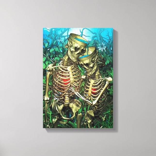 Toile Père Noël Muerte Tarot - Deux tasses (Recto)