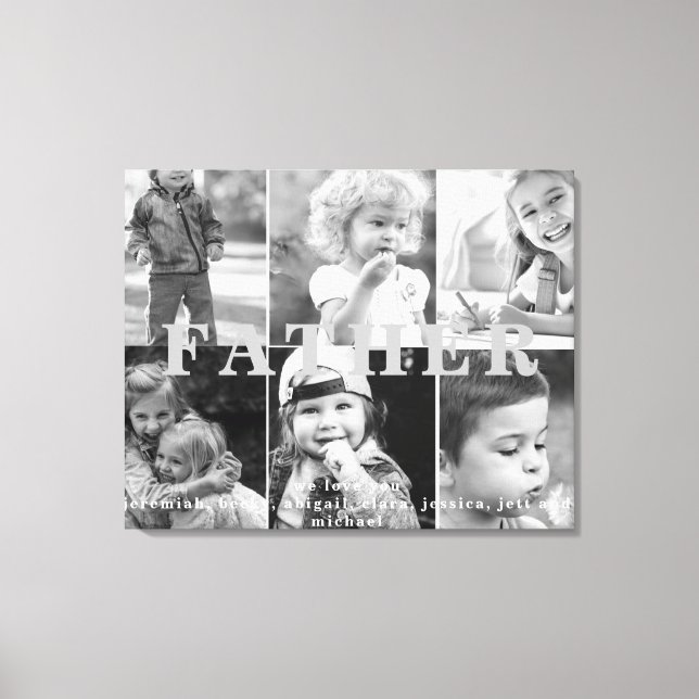 Toile Père Nous Vous Aimons Six Photo (Recto)