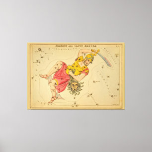 Toile Persée - Image de la carte astronomique Vintage
