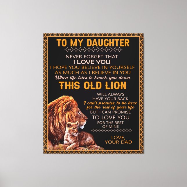 Toile Personnalisé À Mon Lion Fille (Recto)