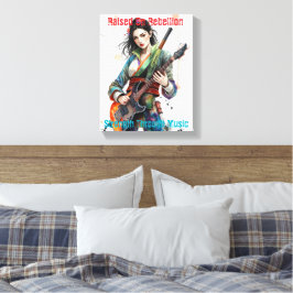 Toile Personnalisé Arc-en-ciel Guerrier Girl Guitarist A