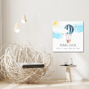 Toile Personnalisé Baby Boy Birth Stats Photo Canvas