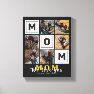 Toile Personnalisé Custom Love You maman family Photo ca
