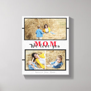 Toile Personnalisé moderne White Love you Mom Photo Coll