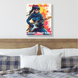 Toile Personnalisé Ninja Girl Guitarist Art Inspiration