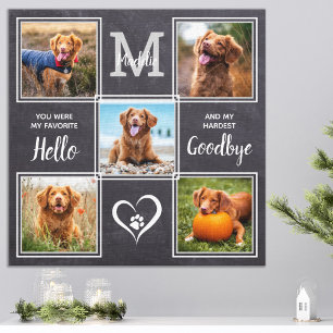Toile Personnalisé Pet Memorial Pet Perdre Photo Collage