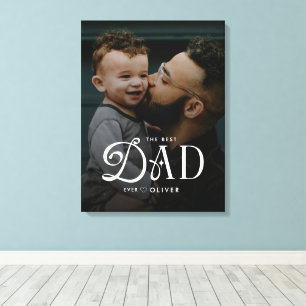 Toile personnalisée avec photo du meilleur papa mo
