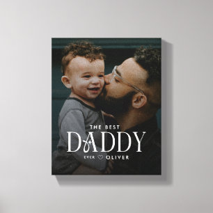 Toile personnalisée avec photo du meilleur papa mo