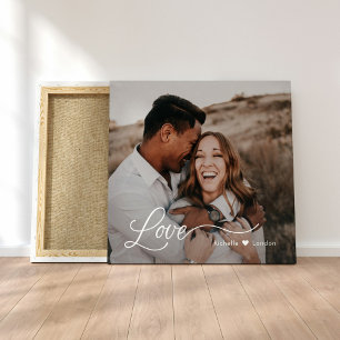 Toile personnalisée avec photo emballée Just Love