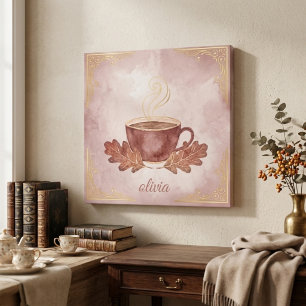 Toile personnalisée de café d'automne vintage