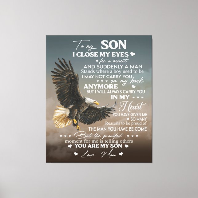 Toile Personnaliser À Mon Fils De Amour Mère Cadeaux (Recto)