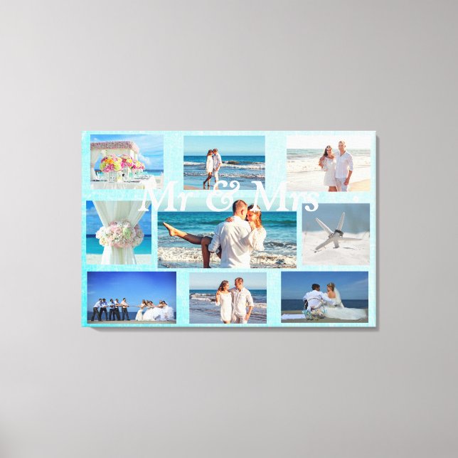 Toile Personnaliser ce Mariage Photo Collage d'art mural (Recto)