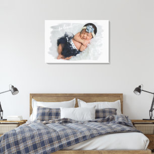 Toile Personnaliser le Modèle photo avec un texte si ai