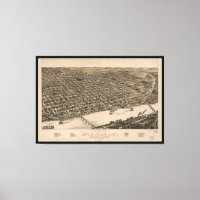 Perspective Carte de Little Rock, Arkansas (1887)