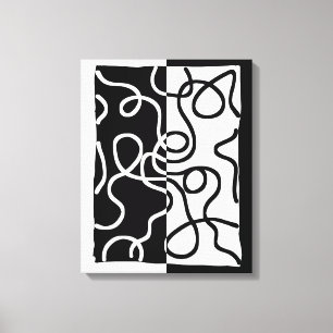 Toile Persuasion linéaire I : Abstrait noir et blanc