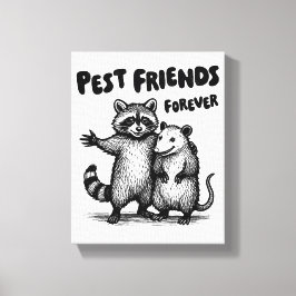 Toile Pest Friends Forever Black Print Canvas