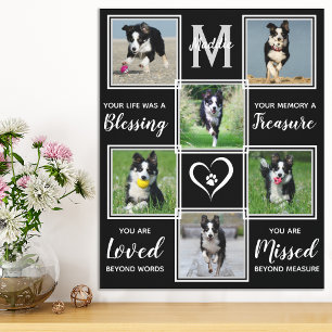 Toile Pet Dog Memorial Black 6 Photo Collage