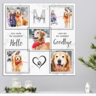 Toile Pet Memorial Personnalisé Unique 5 Photo Collage