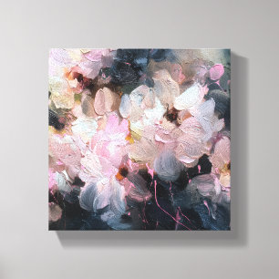 Toile Pétales après le crépuscule Fleurs abstraites ro