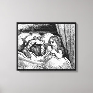 Toile Petit chaperon rouge et croquis Big Bad Wolf