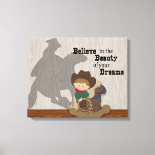 Toile Petit cow-boy Crois en tes rêves
