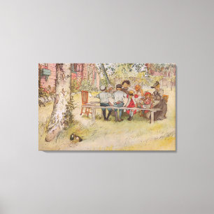 Toile Petit déjeuner de Carl Larsson sous le grand