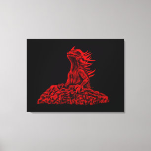 Toile Petit dragon rouge