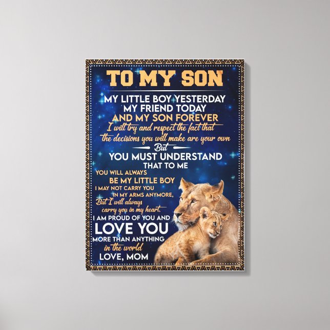 Toile Petit Garçon Hier Ami Aujourd'Hui-Lion Maman À Fil (Recto)