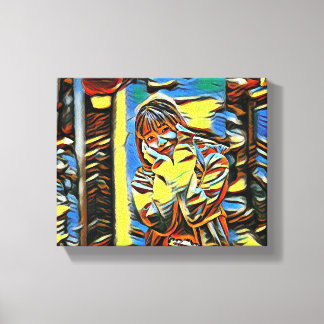 Toile "Petit soleil en jaune"