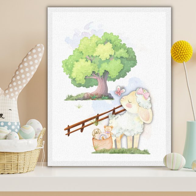 Toile Petite agneau dans la zone 11"x14" Imprimer (Créateur téléchargé)