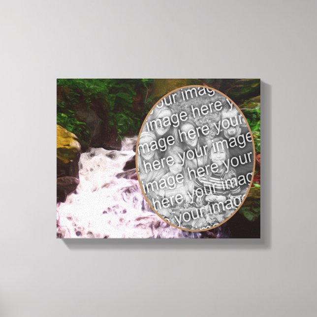 Toile Petite Cascade Woodland Peinture Ajouter Votre Pho (Recto)