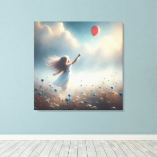 Toile Petite Fille Avec Balloon Rouge