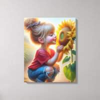 Petite Fille Avec Tournesol