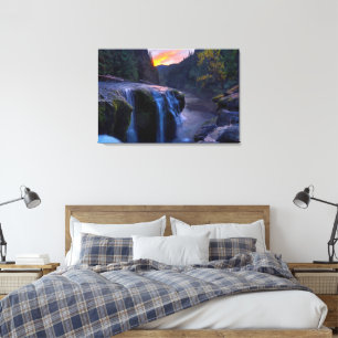 Toile Petites cascades Peinture à l'huile Imprimer