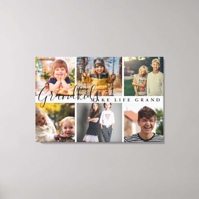 Toile Petits-Enfants Font Vie Grand 6 Cadeau Photo Pour  (Recto)