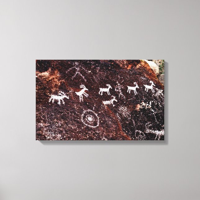 TOILE PETROGLYPHS NEVADA DÉSERT AMÉRICAIN SUD-OUEST (Recto)