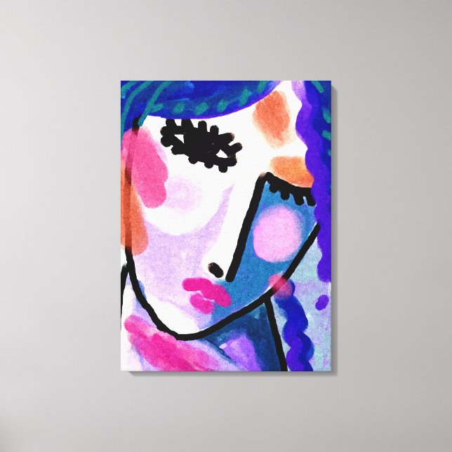 Toile Peut-être le portrait numérique Abstrait d'une fem (Recto)