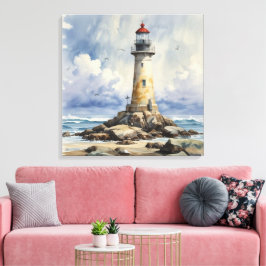 Toile Phare aquarelle