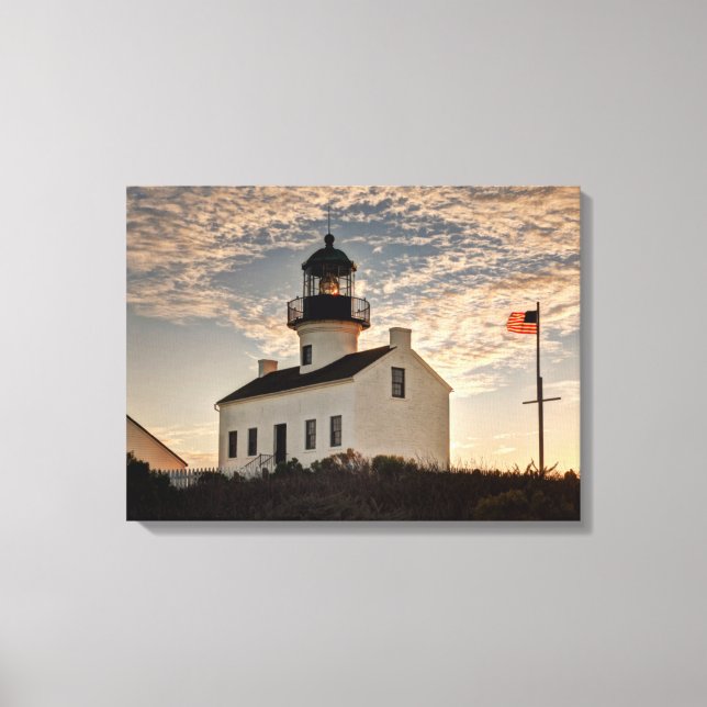 Toile Phare au coucher du soleil, Californie (Recto)