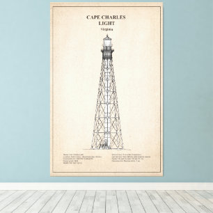 Toile Phare de Cape Charles - Virginie - SBD
