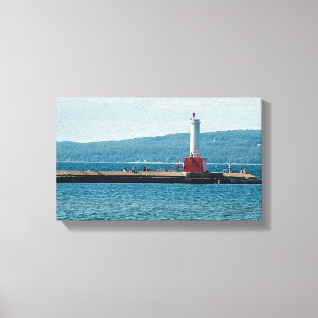 Toile Phare de Petoskey Pierhead, Petoskey, Michigan (Recto)