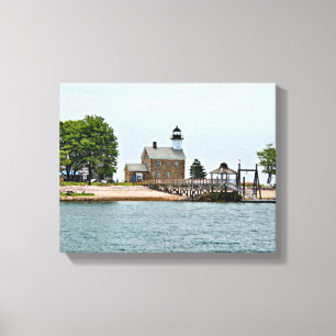 Toile Phare d'île de Sheffield, le Connecticut