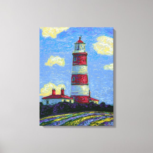 Toile Phare Pastel et champs de lavande (Recto)