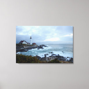 Toile Phare principal de Portland au lever de soleil