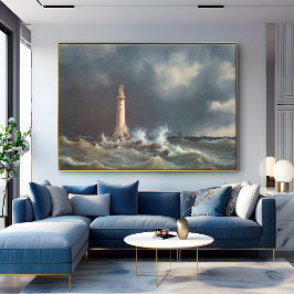 Toile Phare vintage Stormy Dramatique Côtier