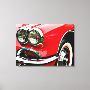 Toile Phares de Corvette Rouge