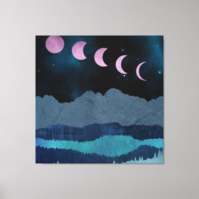 Toile Phases de lune rose Paysage (Recto)