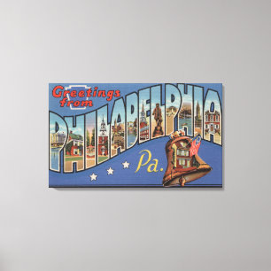 Toile Philadelphie, Pennsylvanie - Grande Lettre