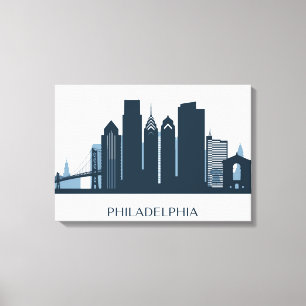 Toile Philadelphie, Pennsylvanie   Ville monochromatique
