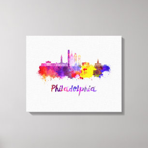 Toile Philadelphie V2 skyline in watercolor